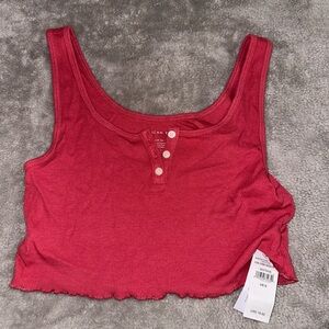 NWT American Eagle Outfitters Red Sleeveless Crop Tank Top